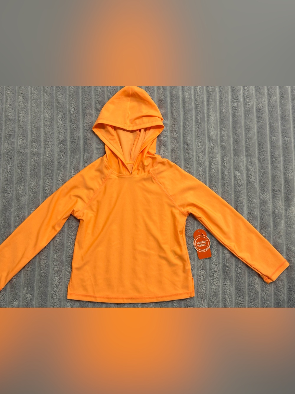 Wonder nation girls hooded rashguard orange papaya